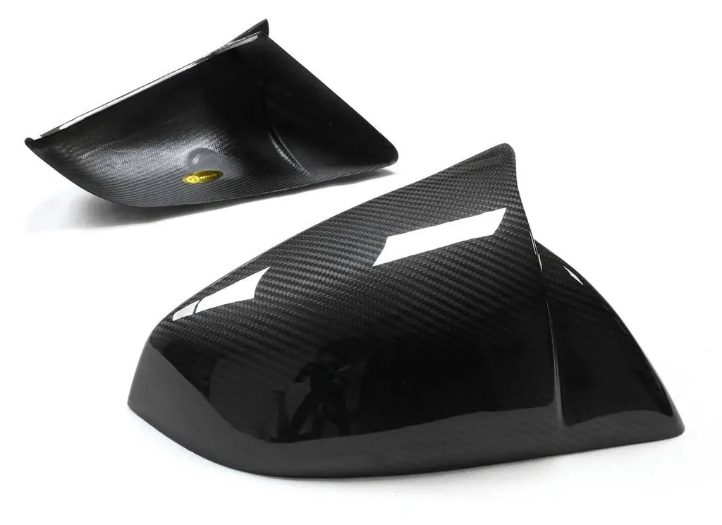 Tesla MODEL S Carbon Fiber Adhesive (Horn Style) (Matte) (Dry Carbon) Mirror Shell Cyber