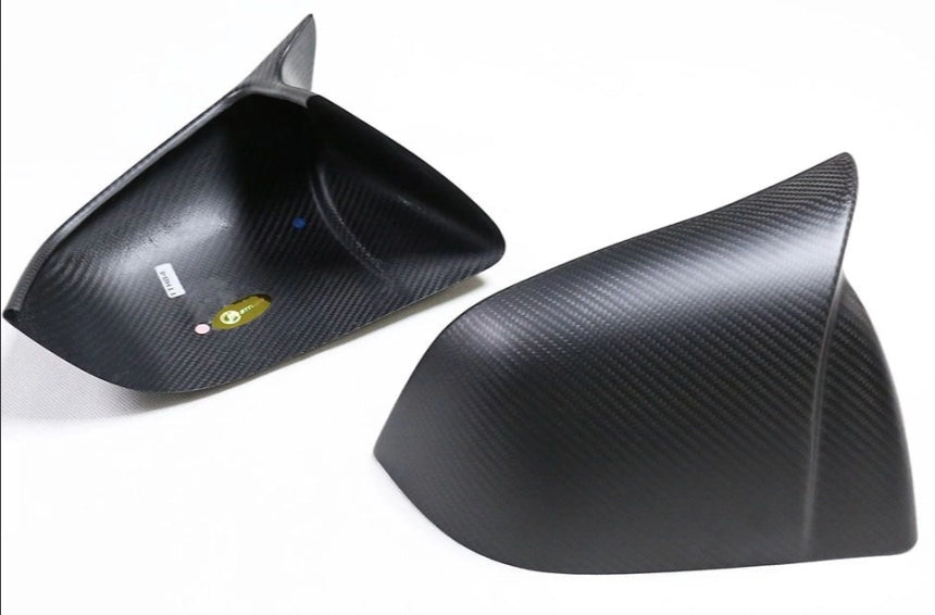 Tesla Carbon Fiber Adhesive MODEL Y (Horn Style) (Matte) Mirror Shell Cyber