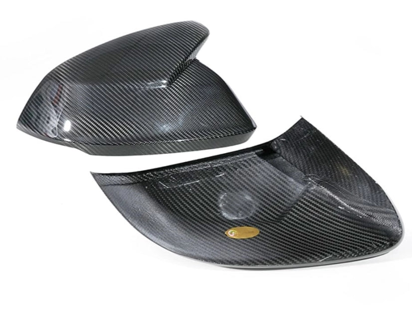 Carbon Fiber Mirror Shell for Audi Q8 (ABT Style, Horned, Dry Carbon) Cyber