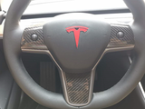 Tesla Model 3 Carbon Fiber Steering Wheel Trim Set (3-Piece)
